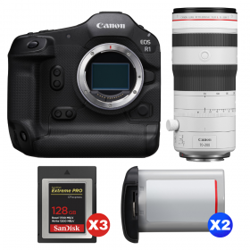 Canon EOS R1 + RF 70-200mm f/2.8 L IS USM Z Blanco + 3 SanDisk 128GB Extreme PRO CFexpress Type B + 2 Canon LP-E19-1