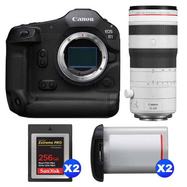 Canon EOS R1 + RF 70-200mm f/2.8 L IS USM Z Blanco + 2 SanDisk 256GB Extreme PRO CFexpress Type B + 2 Canon LP-E19-1