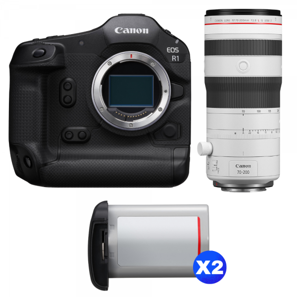 Canon EOS R1 + RF 70-200mm f/2.8 L IS USM Z Blanco + 2 Canon LP-E19-1