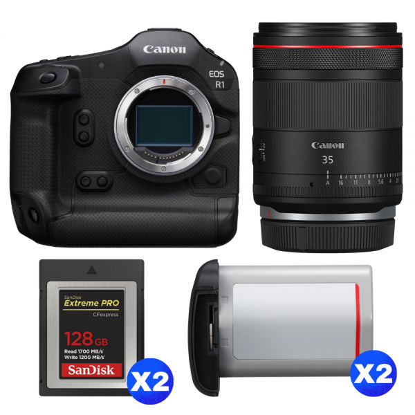 Canon EOS R1 + RF 35mm f/1.4 L VCM + 2 SanDisk 128GB Extreme PRO CFexpress Type B + 2 Canon LP-E19-1