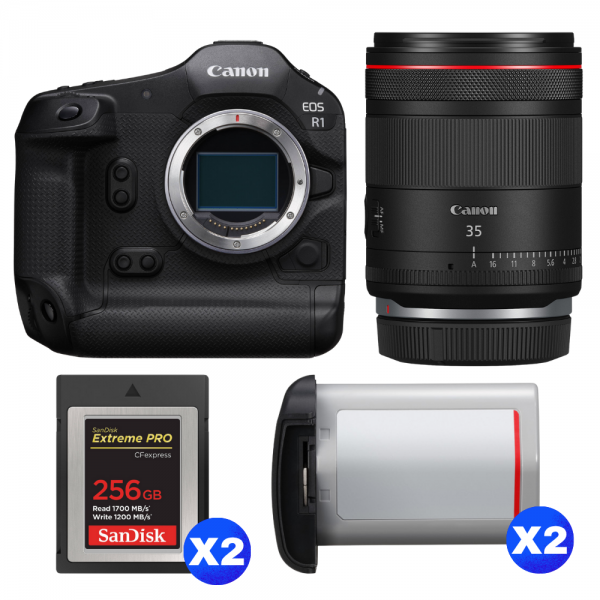 Canon EOS R1 + RF 35mm f/1.4 L VCM + 2 SanDisk 256GB Extreme PRO CFexpress Type B + 2 Canon LP-E19-1