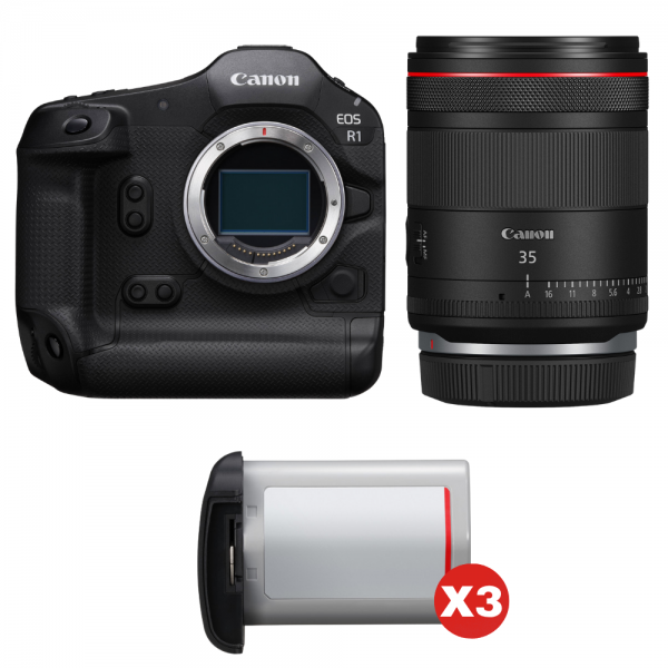 Canon EOS R1 + RF 35mm f/1.4 L VCM + 3 Canon LP-E19-1