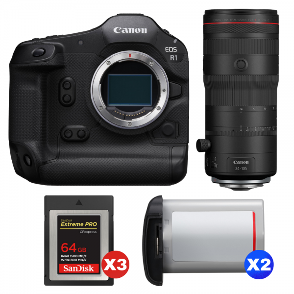 Canon EOS R1 + RF 24-105mm f/2.8 L IS USM Z + 3 SanDisk 64GB Extreme PRO CFexpress Type B + 2 Canon LP-E19-1