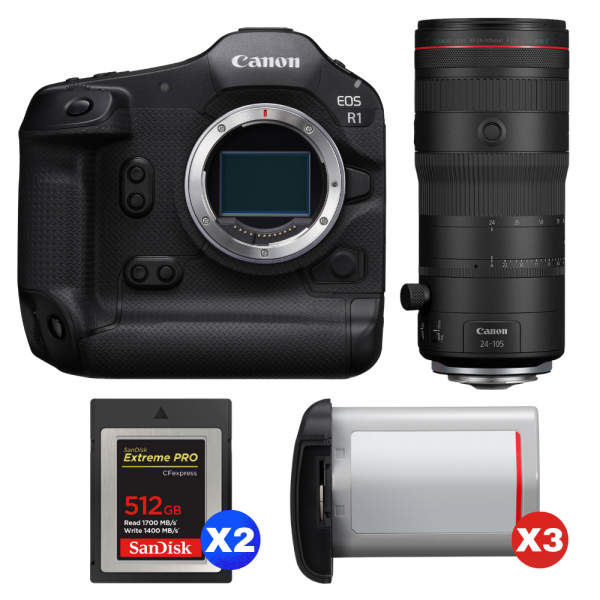 Canon EOS R1 + RF 24-105mm f/2.8 L IS USM Z + 2 SanDisk 512GB Extreme PRO CFexpress Type B + 3 Canon LP-E19-1