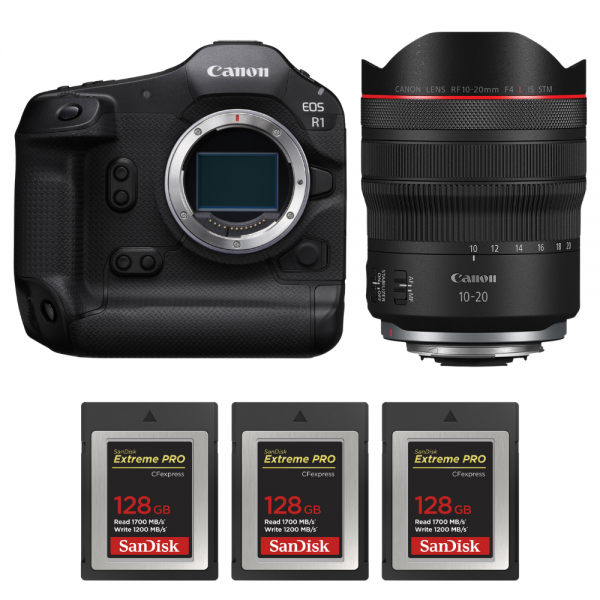Canon EOS R1 + RF 10-20mm f/4 L IS STM + 3 SanDisk 128GB Extreme PRO CFexpress Type B-1