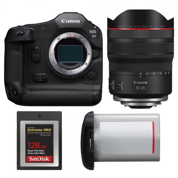 Canon EOS R1 + RF 10-20mm f/4 L IS STM + 1 SanDisk 128GB Extreme PRO CFexpress Type B + Canon LP-E19-1