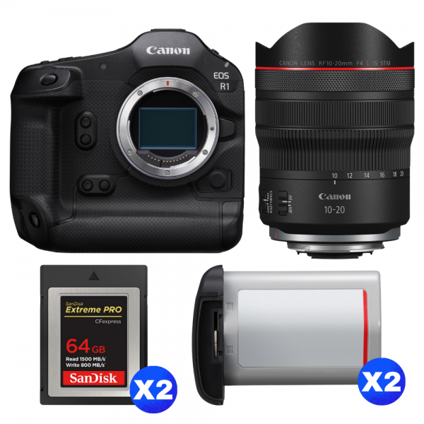 Canon EOS R1 + RF 10-20mm f/4 L IS STM + 2 SanDisk 64GB Extreme PRO CFexpress Type B + 2 Canon LP-E19-1