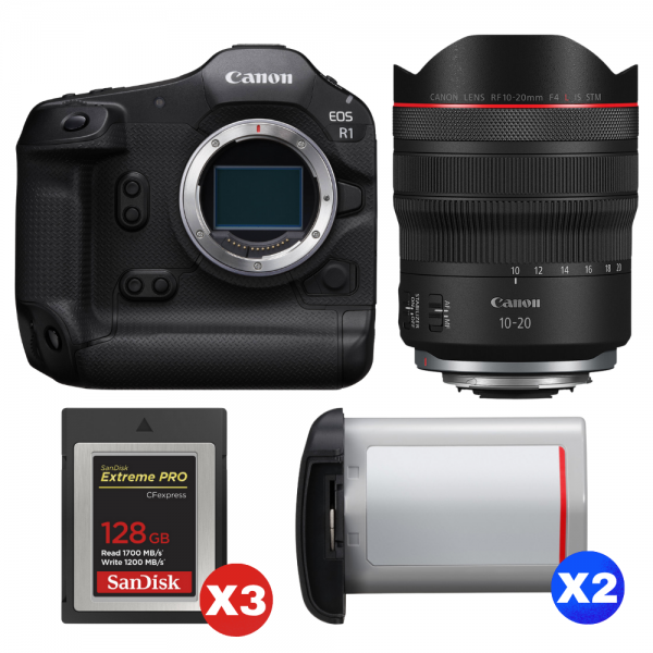 Canon EOS R1 + RF 10-20mm f/4 L IS STM + 3 SanDisk 128GB Extreme PRO CFexpress Type B + 2 Canon LP-E19-1