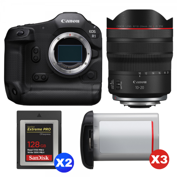 Canon EOS R1 + RF 10-20mm f/4 L IS STM + 2 SanDisk 128GB Extreme PRO CFexpress Type B + 3 Canon LP-E19-1