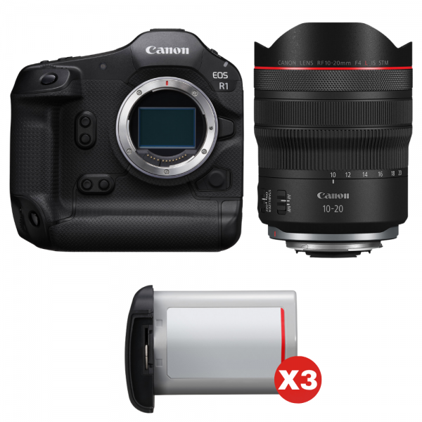 Canon EOS R1 + RF 10-20mm f/4 L IS STM + 3 Canon LP-E19-1