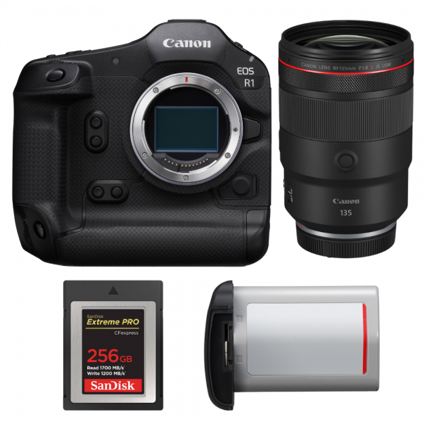 Canon EOS R1 + RF 135mm f/1.8 L IS USM + 1 SanDisk 256GB Extreme PRO CFexpress Type B + Canon LP-E19-1