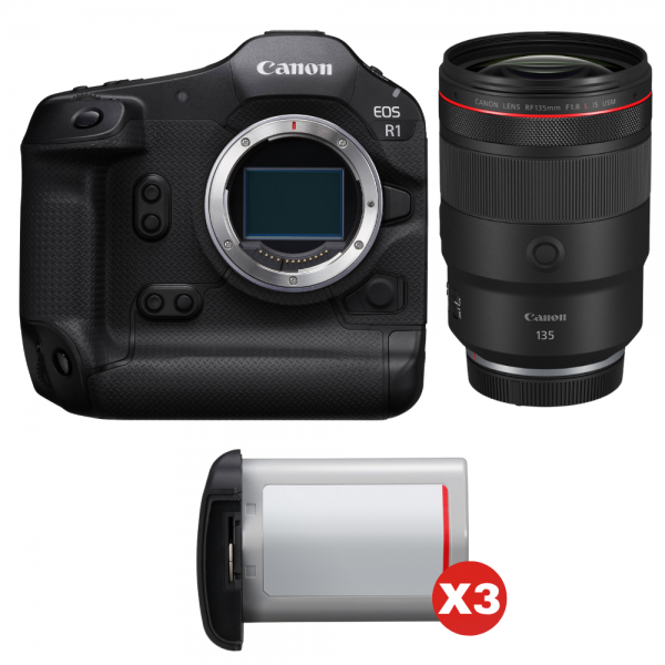 Canon EOS R1 + RF 135mm f/1.8 L IS USM + 3 Canon LP-E19-1