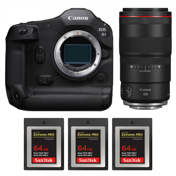 Canon EOS R1 + RF 100mm f/2.8 L Macro IS USM + 3 SanDisk 64GB Extreme PRO CFexpress Type B-1