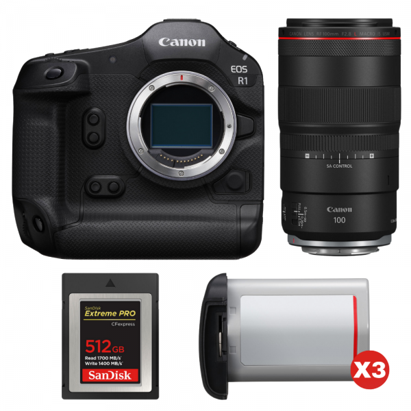 Canon EOS R1 + RF 100mm f/2.8 L Macro IS USM + 1 SanDisk 512GB Extreme PRO CFexpress Type B + 3 Canon LP-E19-1