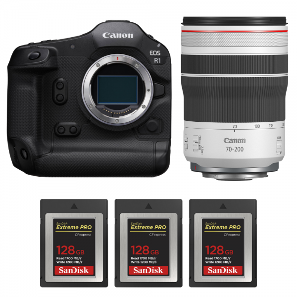 Canon EOS R1 + RF 70-200mm f/4 L IS USM + 3 SanDisk 128GB Extreme PRO CFexpress Type B-1