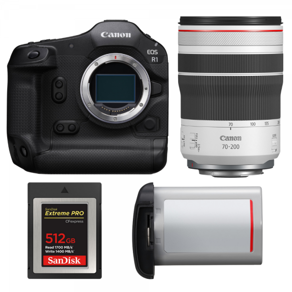 Canon EOS R1 + RF 70-200mm f/4 L IS USM + 1 SanDisk 512GB Extreme PRO CFexpress Type B + Canon LP-E19-1