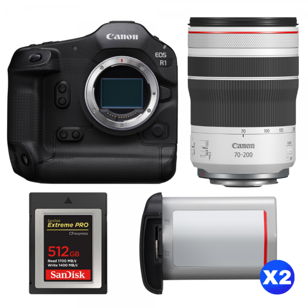 Canon EOS R1 + RF 70-200mm f/4 L IS USM + 1 SanDisk 512GB Extreme PRO CFexpress Type B + 2 Canon LP-E19-1