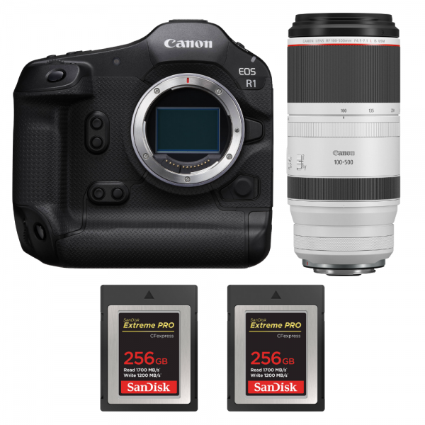 Canon EOS R1 + RF 100-500mm f/4.5-7.1 L IS USM + 2 SanDisk 256GB Extreme PRO CFexpress Type B-1