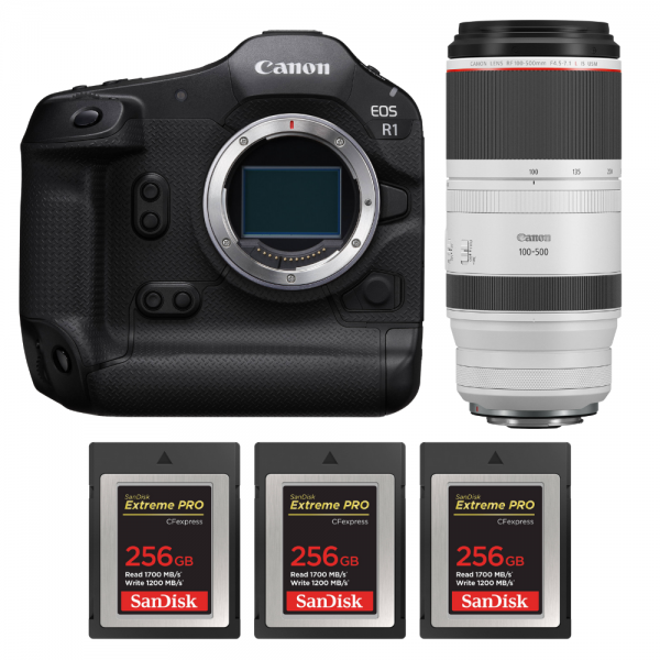 Canon EOS R1 + RF 100-500mm f/4.5-7.1 L IS USM + 3 SanDisk 256GB Extreme PRO CFexpress Type B-1