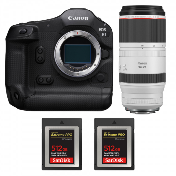 Canon EOS R1 + RF 100-500mm f/4.5-7.1 L IS USM + 2 SanDisk 512GB Extreme PRO CFexpress Type B-1