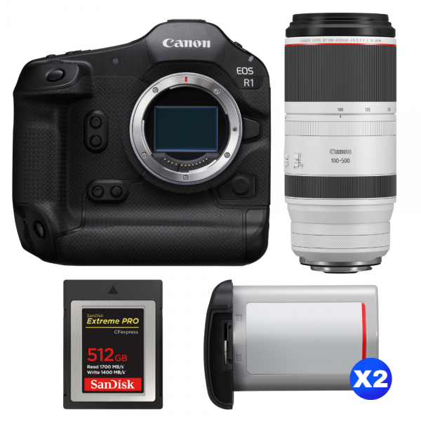 Canon EOS R1 + RF 100-500mm f/4.5-7.1 L IS USM + 1 SanDisk 512GB Extreme PRO CFexpress Type B + 2 Canon LP-E19-1