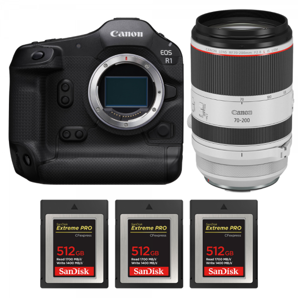 Canon EOS R1 + RF 70-200mm f/2.8 L IS USM + 3 SanDisk 512GB Extreme PRO CFexpress Type B-1