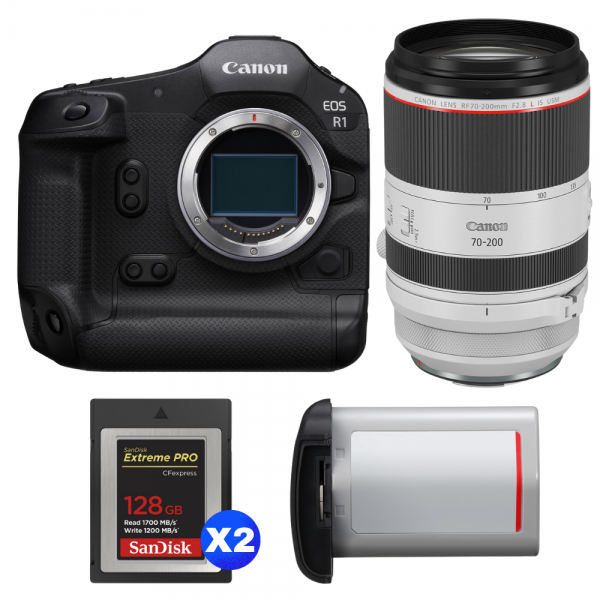 Canon EOS R1 + RF 70-200mm f/2.8 L IS USM + 2 SanDisk 128GB Extreme PRO CFexpress Type B + Canon LP-E19-1