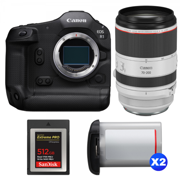 Canon EOS R1 + RF 70-200mm f/2.8 L IS USM + 1 SanDisk 512GB Extreme PRO CFexpress Type B + 2 Canon LP-E19-1