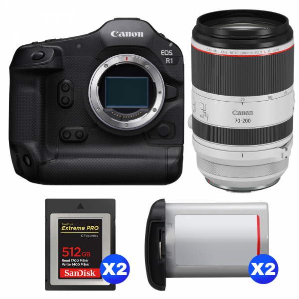 Canon EOS R1 + RF 70-200mm f/2.8 L IS USM + 2 SanDisk 512GB Extreme PRO CFexpress Type B + 2 Canon LP-E19-1