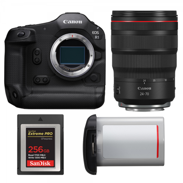 Canon EOS R1 + RF 24-70mm f/2.8 L IS USM + 1 SanDisk 256GB Extreme PRO CFexpress Type B + Canon LP-E19-1
