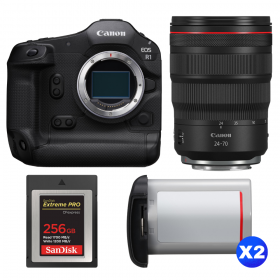 Canon EOS R1 + RF 24-70mm f/2.8 L IS USM + 1 SanDisk 256GB Extreme PRO CFexpress Type B + 2 Canon LP-E19-1