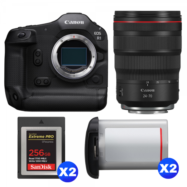 Canon EOS R1 + RF 24-70mm f/2.8 L IS USM + 2 SanDisk 256GB Extreme PRO CFexpress Type B + 2 Canon LP-E19-1