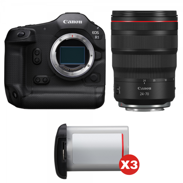Canon EOS R1 + RF 24-70mm f/2.8 L IS USM + 3 Canon LP-E19-1