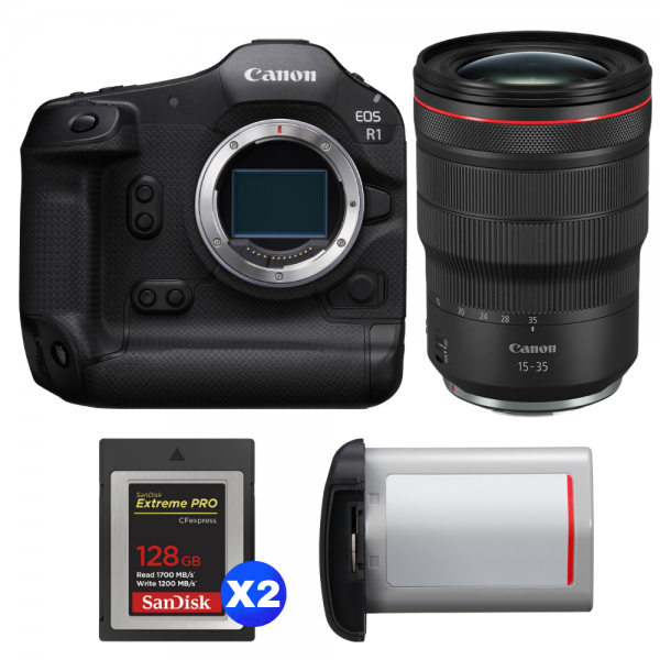 Canon EOS R1 + RF 15-35mm f/2.8 L IS USM + 2 SanDisk 128GB Extreme PRO CFexpress Type B + Canon LP-E19-1