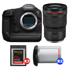 Canon EOS R1 + RF 15-35mm f/2.8 L IS USM + 3 SanDisk 512GB Extreme PRO CFexpress Type B + 2 Canon LP-E19-1