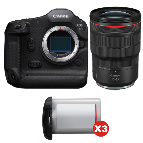 Canon EOS R1 + RF 15-35mm f/2.8 L IS USM + 3 Canon LP-E19-1