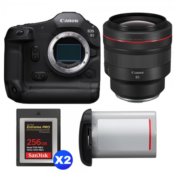 Canon EOS R1 + RF 85mm f/1.2 L USM + 2 SanDisk 256GB Extreme PRO CFexpress Type B + Canon LP-E19-1