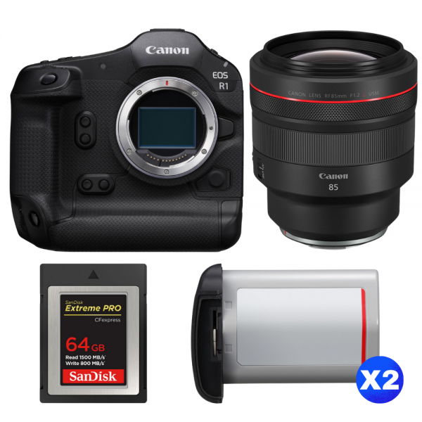 Canon EOS R1 + RF 85mm f/1.2 L USM + 1 SanDisk 64GB Extreme PRO CFexpress Type B + 2 Canon LP-E19-1
