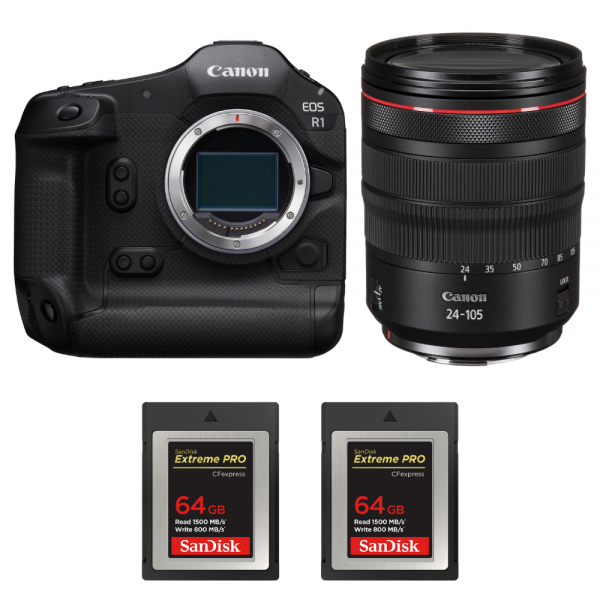 Canon EOS R1 + RF 24-105mm f/4 L IS USM + 2 SanDisk 64GB Extreme PRO CFexpress Type B-1