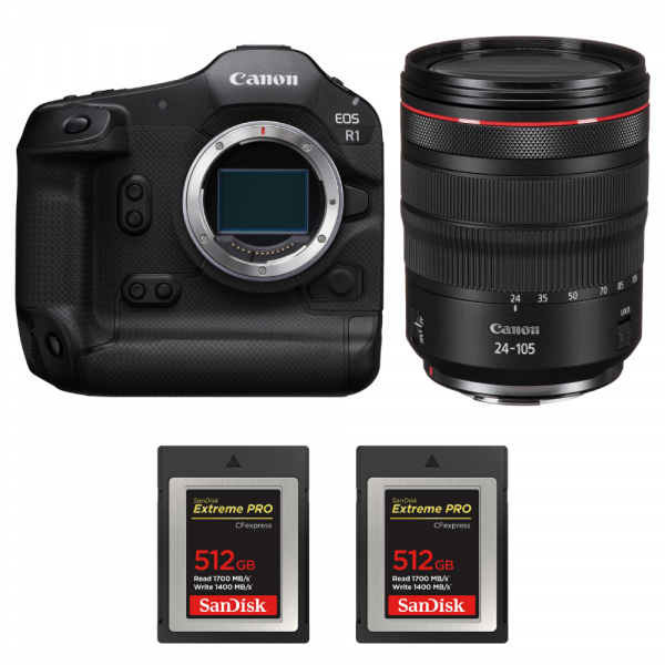 Canon EOS R1 + RF 24-105mm f/4 L IS USM + 2 SanDisk 512GB Extreme PRO CFexpress Type B-1