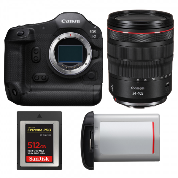 Canon EOS R1 + RF 24-105mm f/4 L IS USM + 1 SanDisk 512GB Extreme PRO CFexpress Type B + Canon LP-E19-1