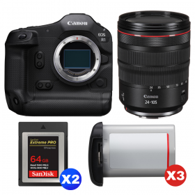 Canon EOS R1 + RF 24-105mm f/4 L IS USM + 2 SanDisk 64GB Extreme PRO CFexpress Type B + 3 Canon LP-E19-1
