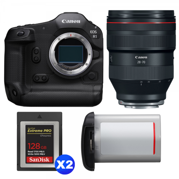 Canon EOS R1 + RF 28-70mm f/2 L USM + 2 SanDisk 128GB Extreme PRO CFexpress Type B + Canon LP-E19-1