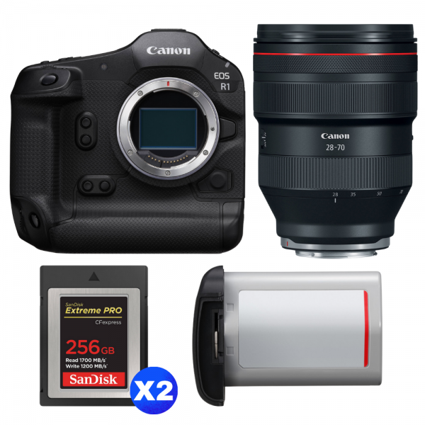Canon EOS R1 + RF 28-70mm f/2 L USM + 2 SanDisk 256GB Extreme PRO CFexpress Type B + Canon LP-E19-1