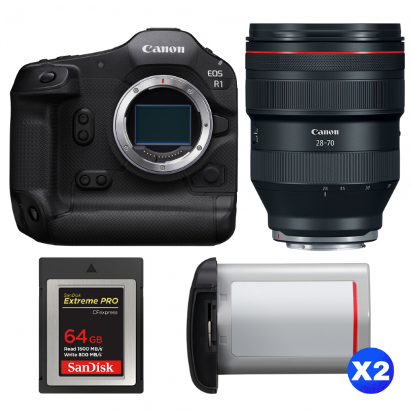 Canon EOS R1 + RF 28-70mm f/2 L USM + 1 SanDisk 64GB Extreme PRO CFexpress Type B + 2 Canon LP-E19-1
