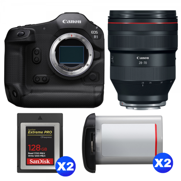 Canon EOS R1 + RF 28-70mm f/2 L USM + 2 SanDisk 128GB Extreme PRO CFexpress Type B + 2 Canon LP-E19-1