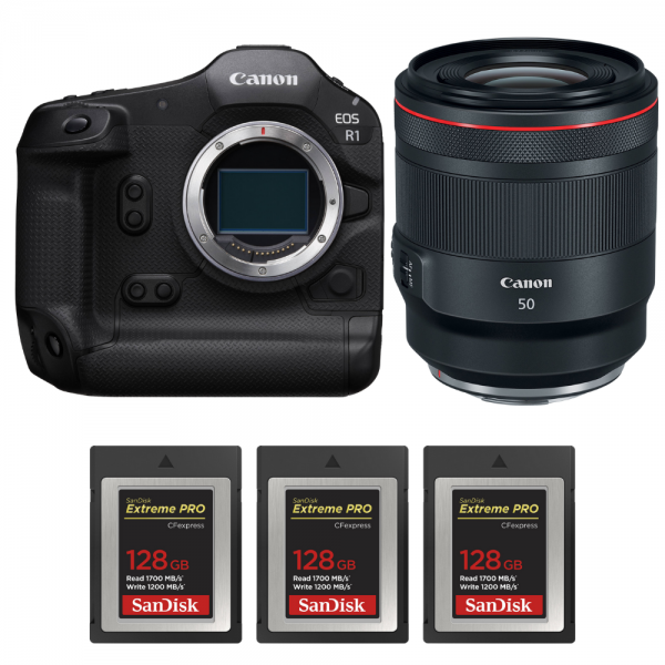 Canon EOS R1 + RF 50mm f/1.2 L USM + 3 SanDisk 128GB Extreme PRO CFexpress Type B-1