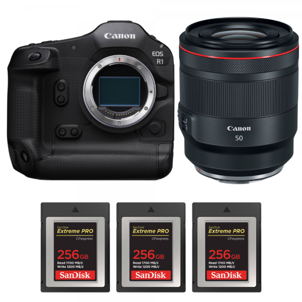Canon EOS R1 + RF 50mm f/1.2 L USM + 3 SanDisk 256GB Extreme PRO CFexpress Type B-1