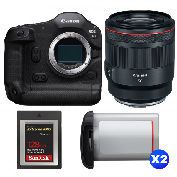 Canon EOS R1 + RF 50mm f/1.2 L USM + 1 SanDisk 128GB Extreme PRO CFexpress Type B + 2 Canon LP-E19-1