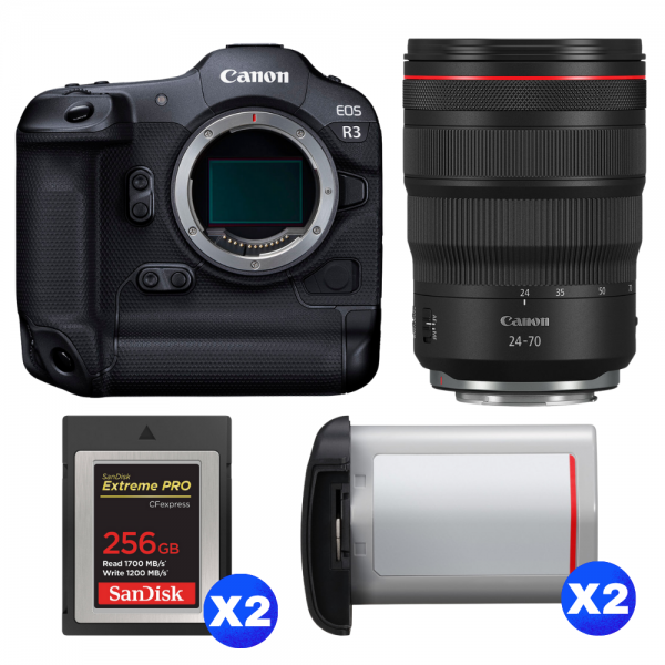 Canon EOS R3 + RF 24-70mm f/2.8 L IS USM + 2 SanDisk 256GB Extreme PRO CFexpress Type B + 2 Canon LP-E19-1